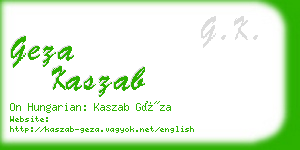 geza kaszab business card